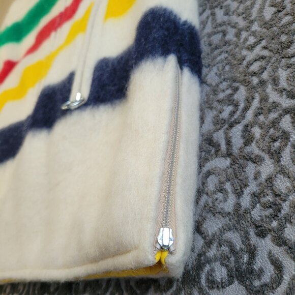 Vintage Hudson's Bay Company Blanket Pea Coat Striped Wool Reversible Jacket - Picture 8 of 9